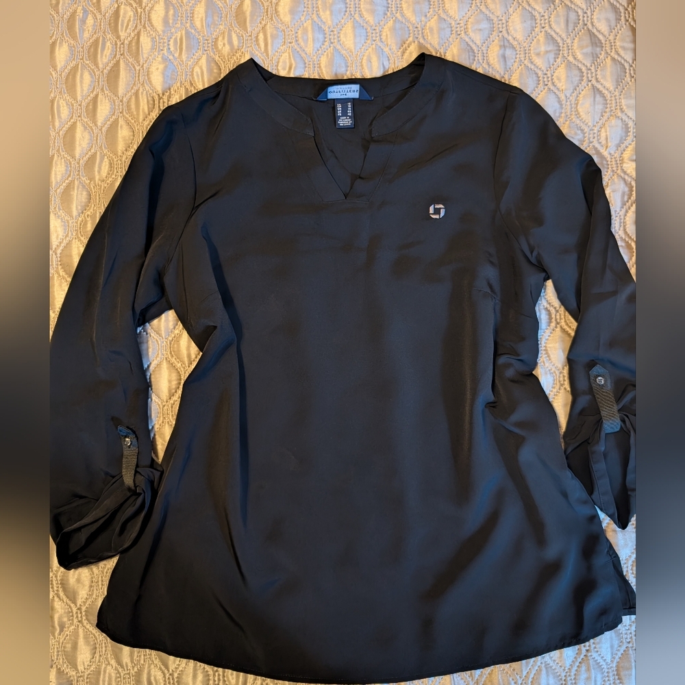 Lands' End Black Long Sleeve Blouse